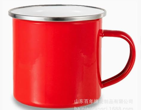 Zerodeko Emaille-Becher Mit Henkel 11.30Oz Metall-Campingbecher Mit Edelstahlrand Für Büro Outdoor Und Camping Vintage Tee- Und Kaffeetasse