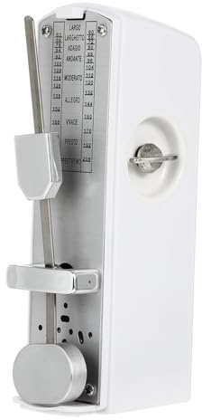 BESPORTBLE Mechanisches Metronom Weiß aus Metall und Abs Tragbar und Einfach zu Bedienen für Anfänger Beim Üben von Zither und Schlagzeug