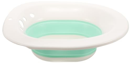SHINEOFI Bidet Pieghevole Per Bagno Bianco e Verde, Lavabo Domestico Per Pulizia Bidet, Salvaspazio e Dimensioni, Adatto Per Donne Incinte e Anziani