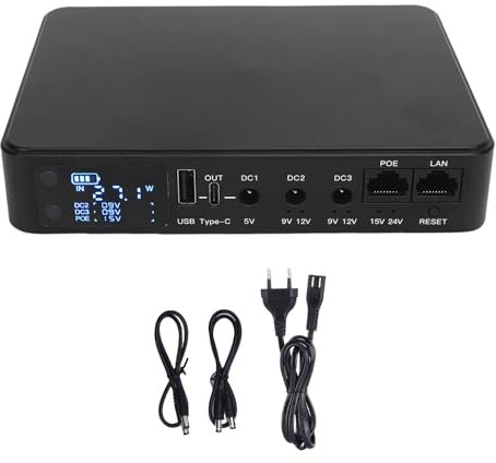 UPS Battery Backup, 10400MAH POE -Batterie -Backup -Stromversorgung mit USB -DC5V9V12V Ausgängen Mini UPS Netzteil für Router -Kamera -Zugangskontrolle