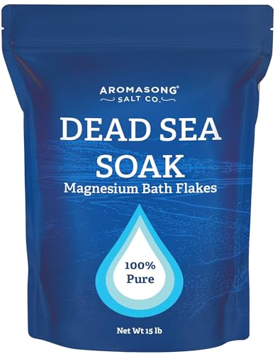 Aromasong Magnesium Flakes, 15lb – Dead Sea Bath & Foot Soak – Superior Alternative to Epsom Salt with 27,360 Mg of Magnesium Per Bath, Bulk Pack