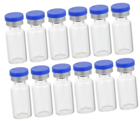 MERRYHAPY Lot De 50 Flacons En Verre 3 Ml Avec Bouchons En Silicone Hermétiques, Mini Récipients Transparents Pour Liquides, Usage Laboratoire Et Pharmacie, Format Poche Portable