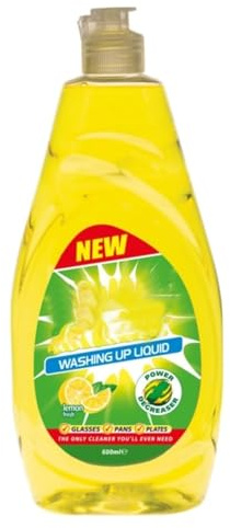 Washing Up Liquid Lemon Fresh, Ensures Spotless, Hygienic Cleaning, Long-Lasting Freshness, Streak-Free and Residue-Free Finish, Perfect Everyday Use in Kitchens, Cafes, 600ml
