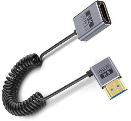 KAHDGSS Cavo video 8K versione 2.1 Cavo di prolunga a spirale 1080P 60Hz 48Gbps Per 1080p Video Streaming Linea di Estensione Linea Cavo Audio Molla