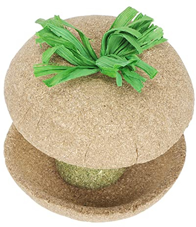 Zerodis Core Hamster Bowl avec Timothy Grass, Jouet à Mâcher Naturel et Bol de Recherche de Nourriture pour Hamsters Nains et Rats Dorés, Accessoire d'alimentation Interactif