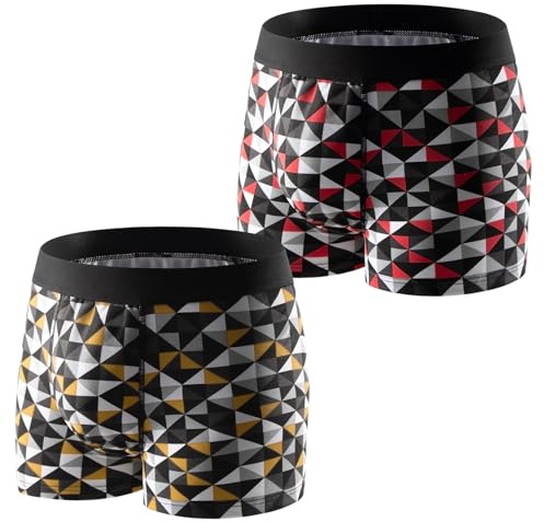 Carer Confezione da 2 Boxer per Incontinenza Uomo 250 ml Capacità di Assorbimento Biancheria Intima in Cotone Morbido Traspirante Lavabile e Riutilizzabile A quadri Taglia 3XL