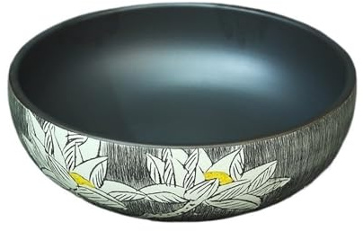 Jingdezhen - Fregadero de cerámica retro para baño, lavabo artístico sobre encimera para balcón, cuenco de lavado creativo, decoración elegante para el hogar