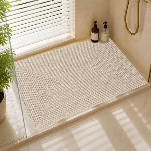 Duschmatte rutschfest 60x120cm PVC Luffa Antirutschmatte Badematte mit Ablauflöchern für Dusche Nassbereiche, Schnell Trocknend