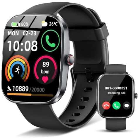 Smartwatch Herren Damen, 1.91''HD Fitnessuhr Sportuhr mit Bluetooth Anrufe | Fitness Tracker mit Herzfrequenz Schlafmonitor Schrittzähler, 113+Sportmodi, IP68 Wasserdicht Smart Watch für Android iOS