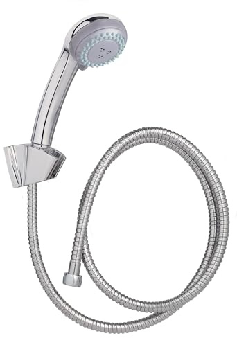 Wirquin 60721275 Deseo Handbrause und Brauseschlauch für 2-strahlige Duschstange, verchromt