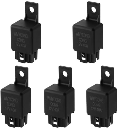 WMYCONGCONG 5 Stück Relais 12 V 40 A, universelles 4-poliges SPDT Hochleistungs Kfz Relais