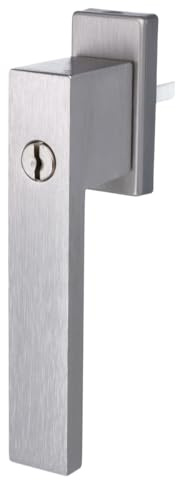 MS Beschläge Fenstergriff - Aluminium Fensterolive Sicherheitsfenstergriff - Kinderschutz Rasterolive Fensterschliesser abschliessbar mit Schlüssel und einbruchshemmend (Edelstahl eloxiert)