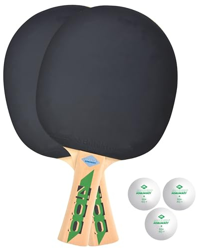 Donic-Schildkröt Set de Tennis de Table Speedy Fetzner 400, 2 Raquettes en Bois FSC, 3 Balles de Qualité 1-Étoile, Très Bonne Qualité pour Le Loisirs, Bois Durable, 788468