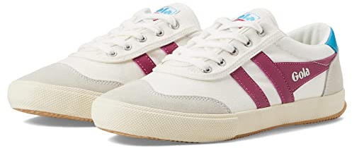 Gola Badminton-Sneaker für Damen, Off White Fuchsia Lagoon, 36 EU