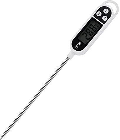 LANTRO JS Thermomètre de cuisson numérique LCD pour barbecue, viande, sucre, lait, eau, confiture, grill