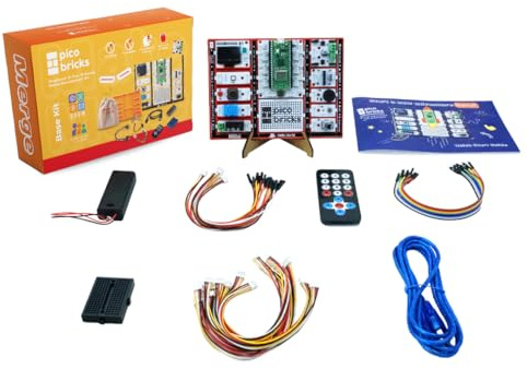 PicoBricks Raspberry Pi Pico W Starter Kit with 12 Detachable Sensors and Extensive Learning Guide, Raspberry Pi Starter Kit, STEM Coding Kit
