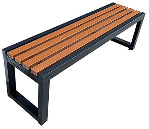 FQMYLTYN Gartenbank im Freien Parkbank Wetterfest aus Holz Ohne Rückenlehne, Gartenmöbel Bänke für Garten, Park, Balkon (Color : Black 2, Size : 120cm/47.2inch)