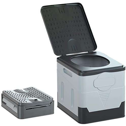 KENANLAN Inodoro portátil para camping y viajes, orinal plegable para coche, barco, senderismo, playa, soporta hasta 150 kg (gris)