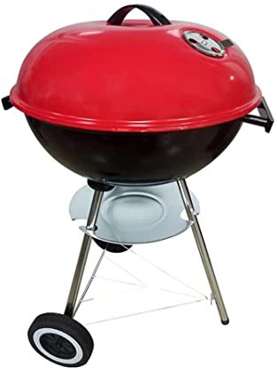 Kompakter Holzkohle-BBQ-Grillwagen mit Gittern und 2 Rädern, Edelstahl-BBQ-Grill, zusammenklappbar, tragbarer Grill für Picknick-Terrasse im Freien