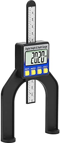 LCD Height Gauge, Table Saw Depth Measuring Ruler Digital Height Gauge Magnetic for Woodworking Home Decoration (0-80mm), Construction Protractors