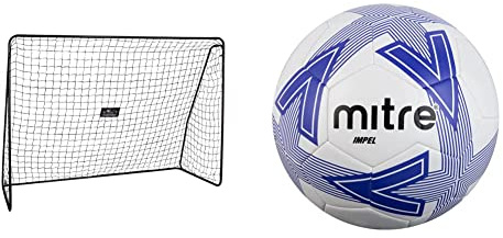 HUDORA Fußballtor XXL - großes Fußballtor für Kinder & Erwachsene - wetterfestes & standfestes Fußballtor mit engmaschigem Netz für Zuhause - Hochwertige Outdoor Torwand für Freizeit & Training