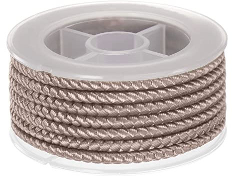 sourcing map Hilo de Nylon, Cuerda de Abalorios de Cordel, Cordón Trenzado Extrafuerte 4mm para Pulseras Joyería Fabricación Bricolaje Artesanía 3,2 M/10,5 Pies, Desierto Arena