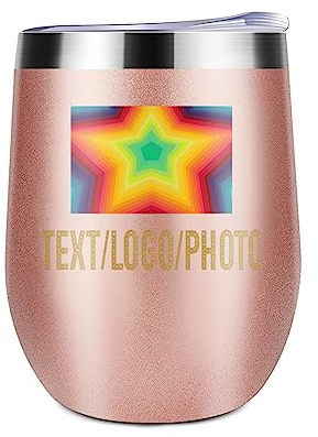 Miujonvy Voyage Wine Tumbler Logo personnalisé Texte Ici Double paroi vide Acier inoxydable Voyage Tumbler pour Ice Creamgolden