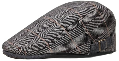HNJKJEU Gorra Plana Hombre Boina de Algodón Vintage para Primavera y Otoño - Estilo Vendedor de Periódicos (#0232)