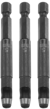 sourcing map 3 Stück 5 mm Lochstanzer für Leder, Locheisen mit 1/4 Zoll Sechskantschaft für Bohrer, Lochstanze Einzelstanze für Gürtel Uhrenarmbänd Papier Dicke Stoffe Lederarbeiten