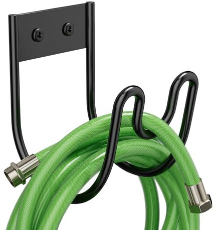 Josmimic Garden Hose Holder - Metal Hose Pipe Holder - Hose Hanger Wall Mounted for 100ft Water Hose Extension Cords Vacuum Hose