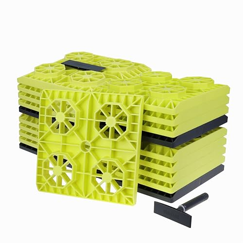 LTWHOME RV stapelbare Basisplatten, Unterlegplatten, Stützplatten, für Wohnmobile, Caravan, Camping Stützböcke und Kurbelstütze 21.5 * 21.5cm (20 Stück)