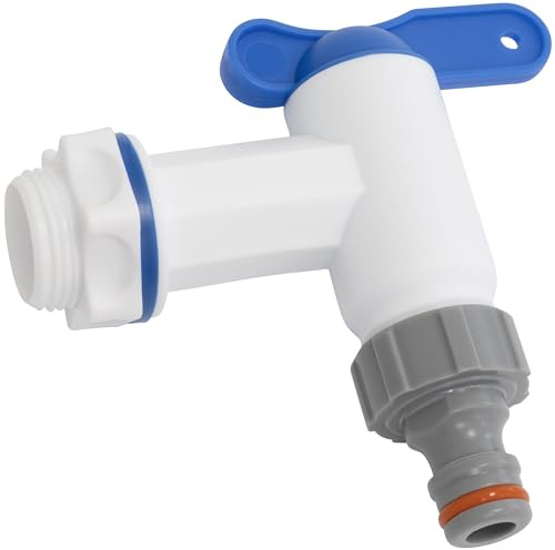 AERZETIX - C73877 - Grifo Canela Macho 3/4 con Racor rápido para Manguera de riego 1/2 - en plástico - depósito Tanque Agua Conector Recipiente tapón roscado