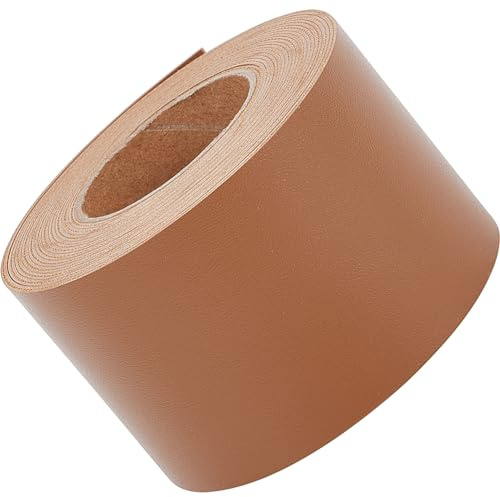 GORGECRAFT 2m*50mm*1.7mm Cordoncino di Cuoio Piatto su Entrambi I Lati Strisce di Pelle Grana Litchi Tracolla in Finta Pelle per Cinture per Chitarra Artigianali Fai da Te Maniglie Regalo Cioccolato