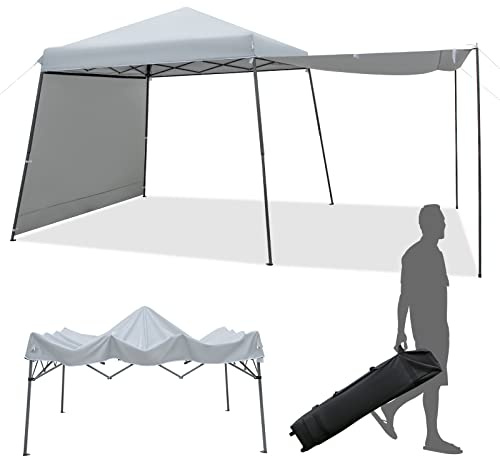 COSTWAY 3 x 6 m Pop Up paviljong med sidoväggar och markiser, vikbar paviljong vattentät stabil vintersäker, UV-skydd 50+, trädgårdstält med rullväska, festtält, trädgårdspaviljong för trädgård,