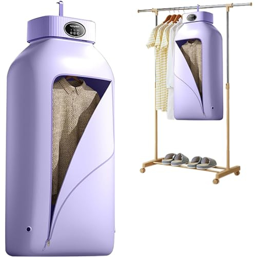 GLWJXSD Secadora de Ropa eléctrica con Temporizador, con Bolsa Seca, Mini Secadora de Ropa con calefacción Interior compacta, Secadora de Ropa Plegable Multifuncional para el hogar de 600 W,C