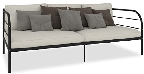 QZZCED Hotelbetten Schlafzimmer-Betten Tagesbett Luxus-Betten Tagesbett-Rahmen Schwarz Metall 90×200 cm für Schlafzimmer, Hotels, Wohnungen