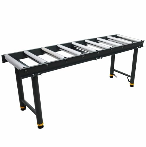 HQHAOTWU 9 Rolls Adjustable Conveyor Roller Table Height Adjustable Heavy-Duty Stand Conveyor Table Unpowered Roller Conveyor Stand Load up to 440 Lbs