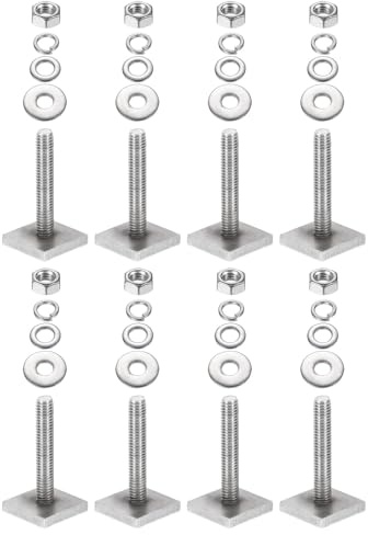 PATIKIL T Slot Bolts M6 x 35mm, 8 Set Square Head T Bolts Roof Rack Stainless Steel T Track Bolts with Nut Washers for Bike Ski Kayak Rack