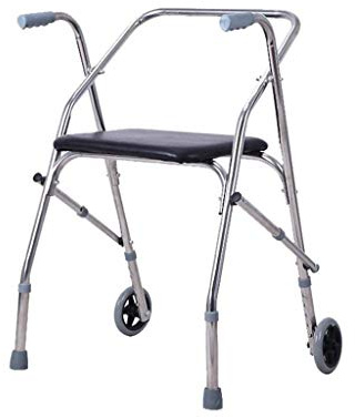 Lauflernhilfe, leicht, faltbar, 2 Räder, Rollator mit gepolstertem Sitz für ältere Menschen, Erwachsene, Senioren, Behinderte, Handläufe, Krücken, alles ist in Ordnung, bequem, Jahrestag kraftvoll