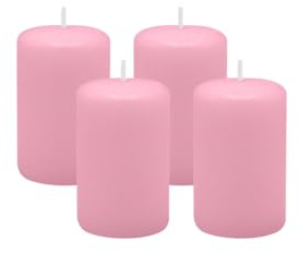 4er Set Adventskranzkerzen Rosa Ø 50 x 80 mm
