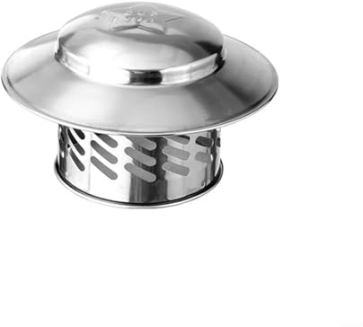Emiif Chimney Cowl Bird Guard Stainless Steel Rain Cap Flue Pipe Cover Vent Top Exhaust Hood Mesh Protector for Exterior Wall Fresh Air Outlet Roof Pipe(110mm（4inch）)
