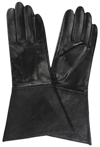 Dvbfufv Guantes de cuero para hombre, guantes largos de cuero para pantalla táctil, guantes largos de cuero para hombre