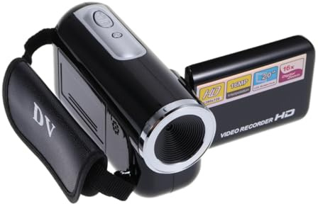Toyvian Dv Camcorder Mini Video 16 Million Digital Camera 2.0 Inch | LED Flash, 4x Digital Zoom and Avi Recording, Black Plastic Build for Sports Competitions and Concerts