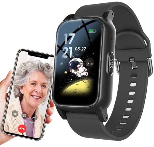 Weyot Salvavita GPS per Anziani, Orologio Salvavita Anziani, Smart Watch con Rilevamento delle Cadute, Pulsante di Allarme, Telefono di Emergenza, Impermeabil IP67,Black