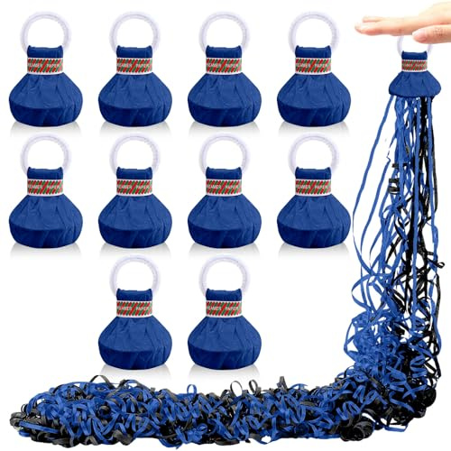 WinnerWhy 10 Pack Graduation No Mess Confetti Poppers Poppers Colorful Hand Throw Streamers Confetti Streamer for Anniversary Celebrations Wedding Birthday Graduation Party Favor(Royal Blue)