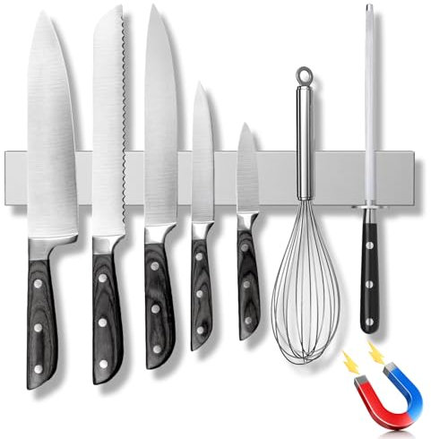 Magnetic Knife Holder for Wall 30cm Ninonly Magnetic Knife Strip Powerful Magnet Heavy Duty Magnetic Knife Rack for Easy Access and Safety for Kitchen Utensil Holder, Tool Holder