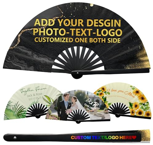 Handfächer Personalisierte Fotos Fächer Hochzeit Handfächer Bambus Sommer Gastgeschenke zur Hochzeit der Originalität Gastgeschenke für Wedding Dekorative Faltfächer