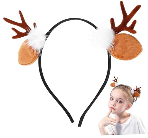 LOLIPPYY 2 Stück Elchhorn Haarclip Stirnband Weihnachts Haarschmuck Kinder Cosplay Party Kopfschmuck Sicher Leicht