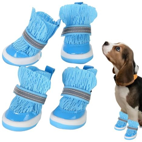 tulahkomen Scarpe per cani traspiranti, resistenti al calore, scarpe traspiranti per cani, per passeggiate, all'aperto, campeggio, corsa, escursionismo, spiaggia