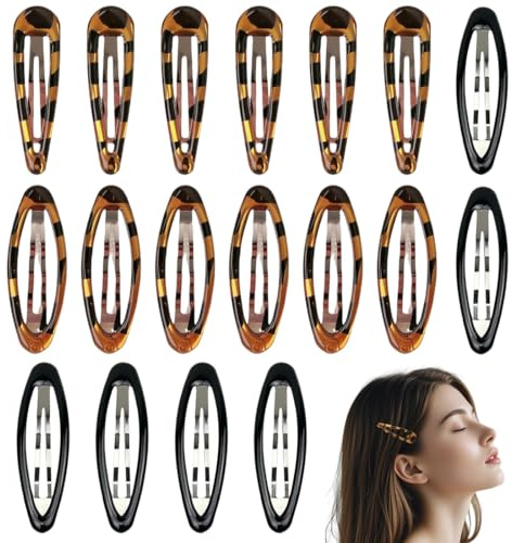 UIEXAY Clips à Cheveux en Métal Paillettes, 18 Pcs Briller Clips à Pression pour Cheveux, Pince Plate Cheveux, Antidérapant, Pour Fille, Enfant, Femmes(écaille de tortue)